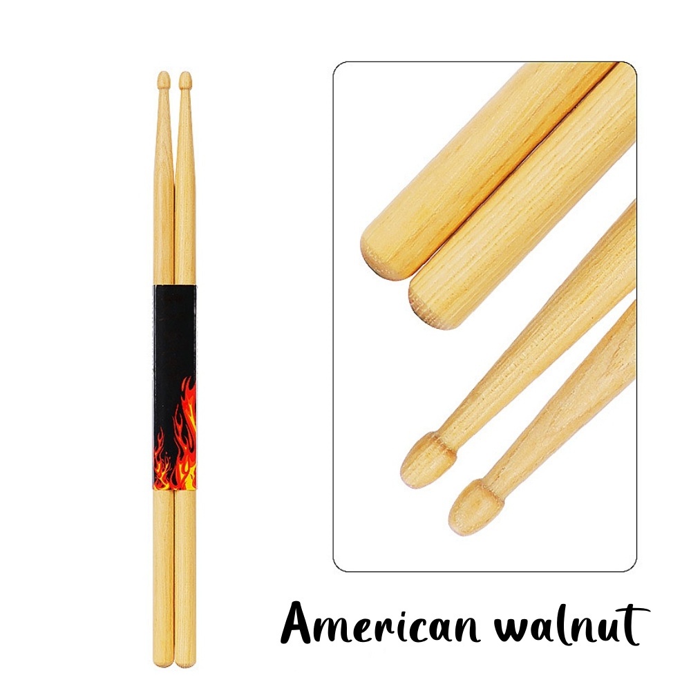 JELO KBT-DS-0101 5A Drum Sticks American walnut jazz drums stick Professional  adult red blue Walnut Drumsticks