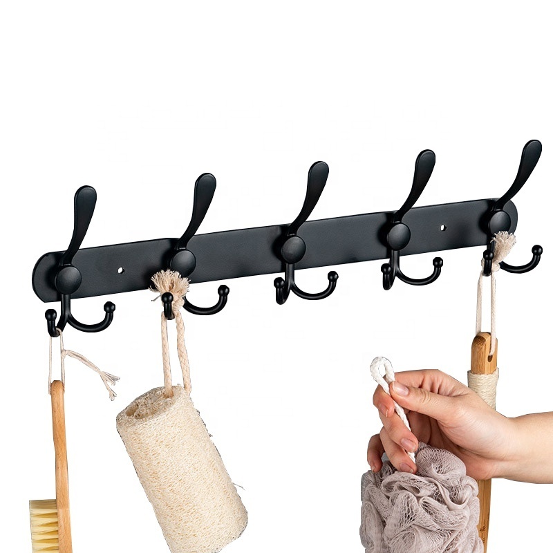 High Quality Wall Mounted Clothes Storage Hanger Stainless Steel Hook Aluminum Alloy Metal Towel Racks Hooks for Bathroom