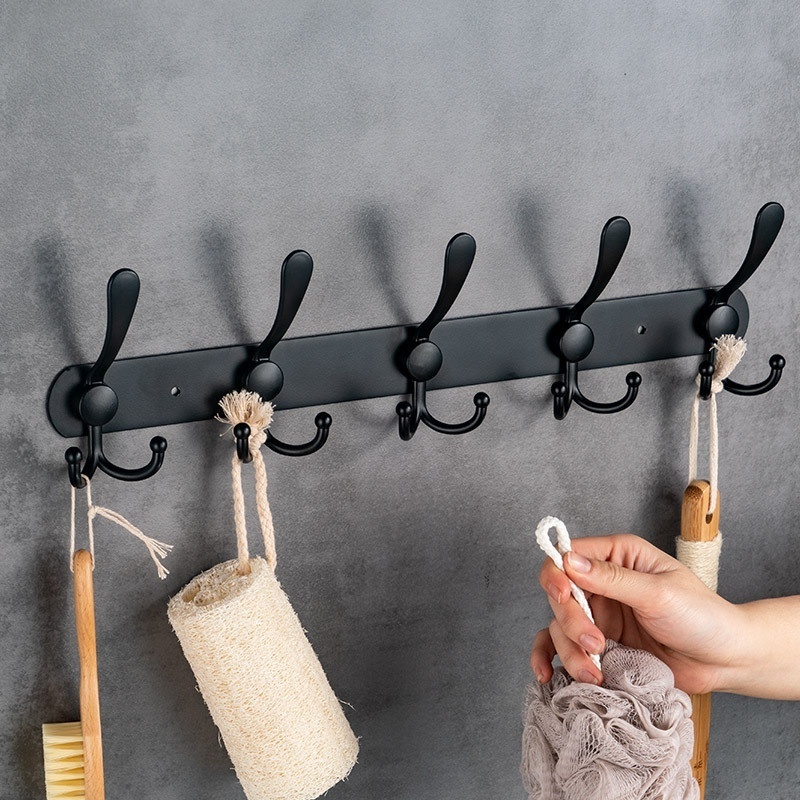 High Quality Wall Mounted Clothes Storage Hanger Stainless Steel Hook Aluminum Alloy Metal Towel Racks Hooks for Bathroom