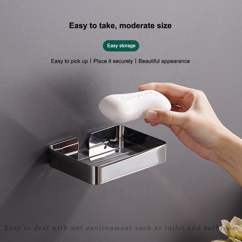 Good Quality Bathroom Accessories Wall Mounted Soap Dish Stainless Steel Material Soap Storage Holder Soap Dish