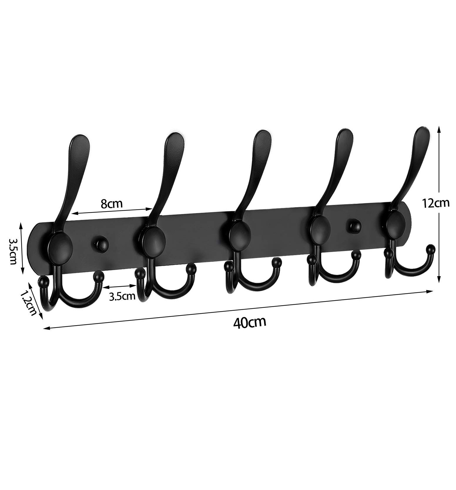 Factory Direct Modern 5 Hooks Rack Custom Metal Heavy Duty Strong Rectangle Wall Hooks Coat Racks Storage Hooks