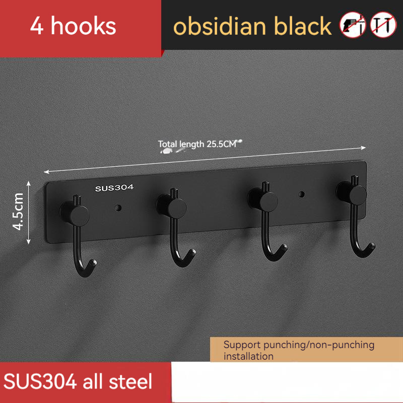 Hot Sale Modern Kitchen Bathroom Stainless Steel Wall Coat Rack Coat Hooks Wall Mounted Stainless Steel Hook Rack for Clothes