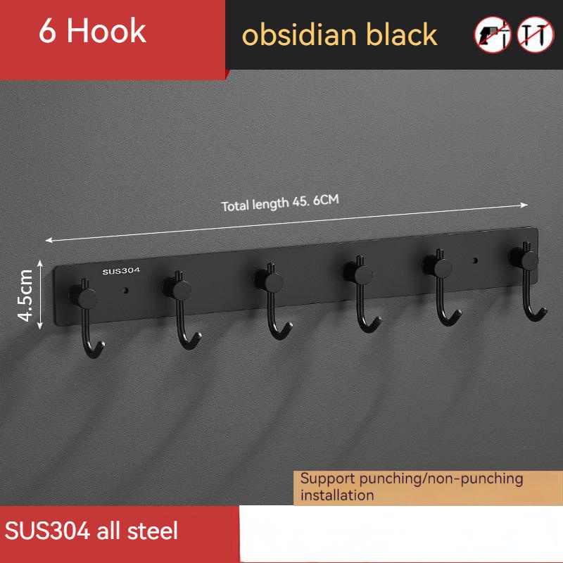 Hot Sale Modern Kitchen Bathroom Stainless Steel Wall Coat Rack Coat Hooks Wall Mounted Stainless Steel Hook Rack for Clothes