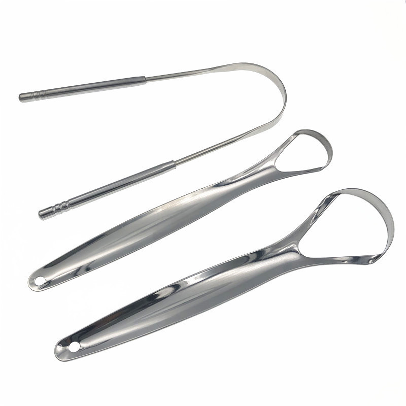 Factory Manufacturer Gold Stainless Steel Surgical Grade Stainless Steel Tongue Cleaners 304 Stainless Steel Tongue Scraper