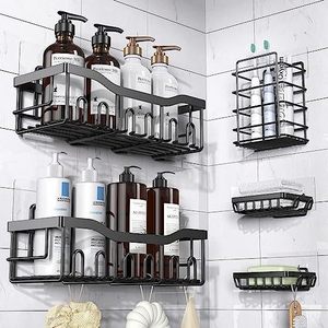 Bathroom Shelves Wall Mounted Stainless Steel Shower Shelf Adhesive Kitchen Storage Rack Bathroom Shower Caddy