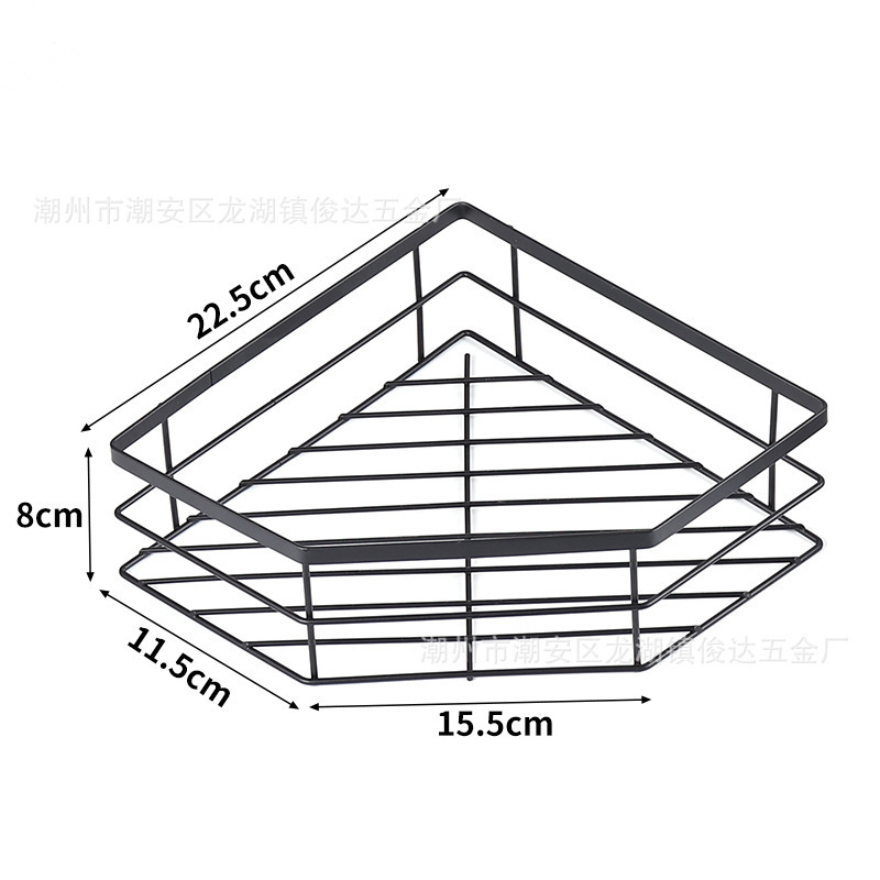 Wall mounted shower caddy adhesive shampoo stand towel storage bathroom corner toilet rack no drilling organizer