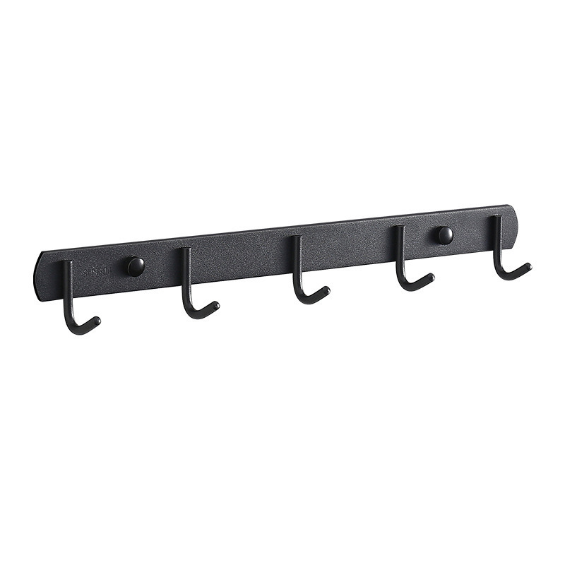 Black Metal Racks Stainless Steel Wall Mounted Robe Handbags Clothes Hanger Multifunction Towels Coat Hook Rails