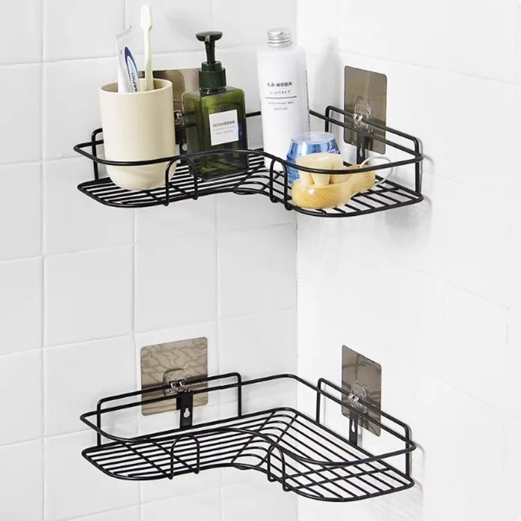 Factory Wholesale Kitchen Bathroom Corner Rack Shelf Wall Mounted Stainless Steel Heart Shaped Storage Racks