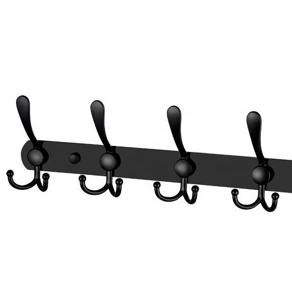 Household Wall Mounted Clothes Hooks Modern Design Matte Black Color Stainless Steel Storage Hooks clothing rack wall mounts