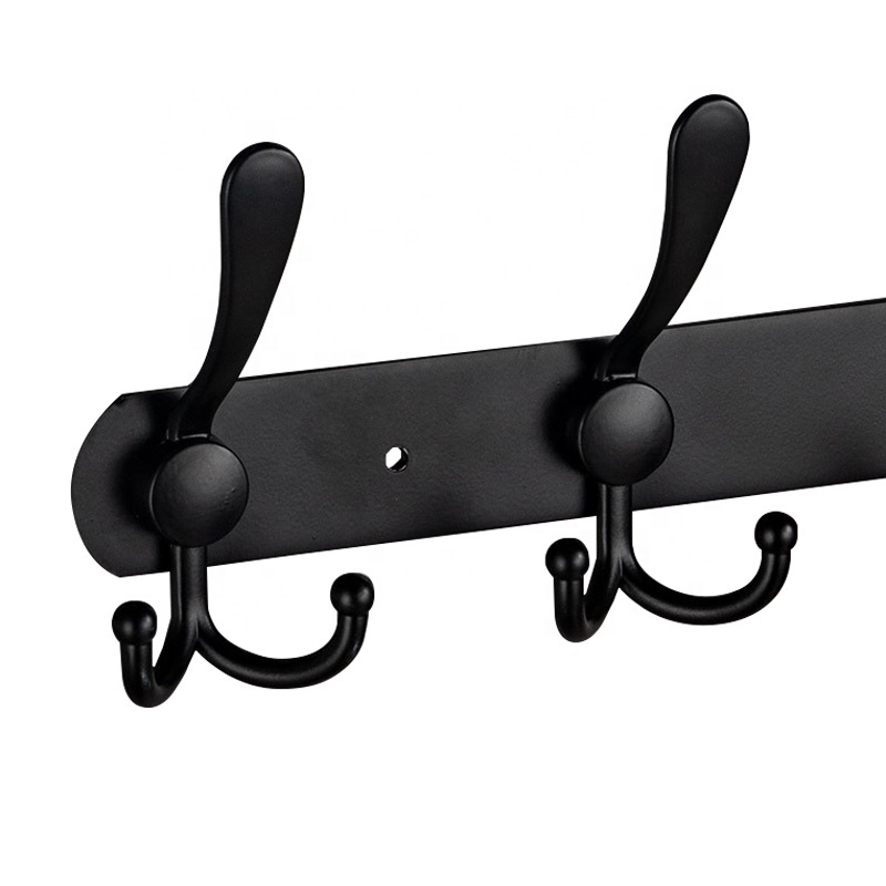 Household Wall Mounted Clothes Hooks Modern Design Matte Black Color Stainless Steel Storage Hooks clothing rack wall mounts