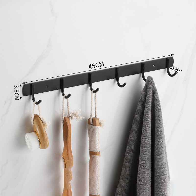 Black Metal Racks Stainless Steel Wall Mounted Robe Handbags Clothes Hanger Multifunction Towels Coat Hook Rails