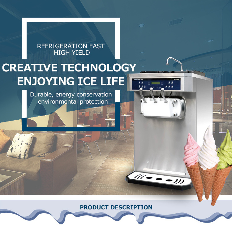 3-flavors liquid nitrogen ice cream machine