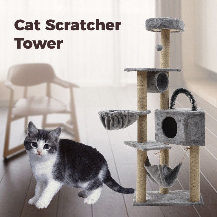 Wholesale Multifunctional Luxury Cat Climbing Tower House Bed Large Durable Sisal Premium Quality Pet Cat Climbing Tree