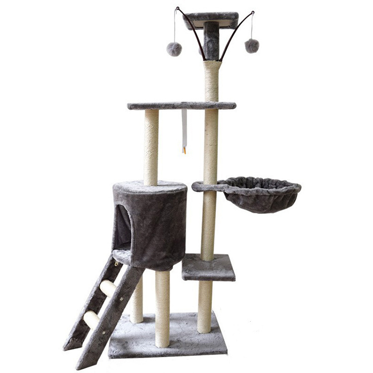 Wholesale Multifunctional Luxury Cat Climbing Tower House Bed Large Durable Sisal Premium Quality Pet Cat Climbing Tree