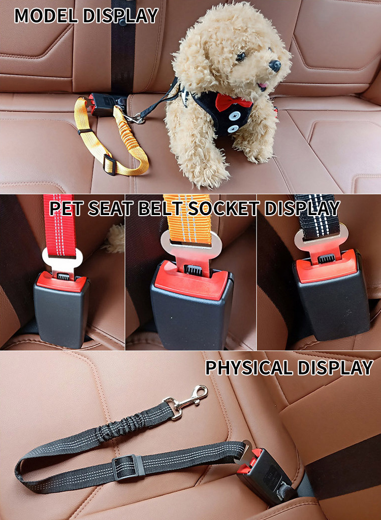 Premium Pet Accessories Adjustable Reflective Zinc Alloy Pet Car Seat Belts Dog Safety Belt