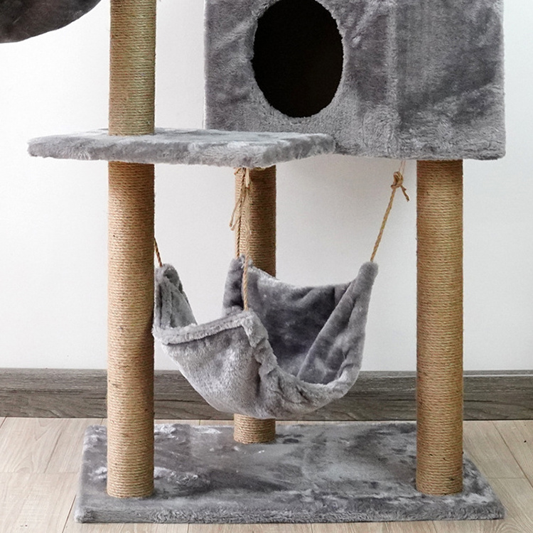 Wholesale Multifunctional Luxury Cat Climbing Tower House Bed Large Durable Sisal Premium Quality Pet Cat Climbing Tree