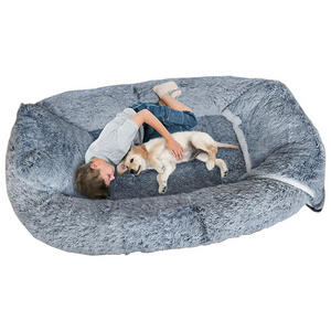 New Upgraded Donut Human Dog Bed Winter Warm Sleep Washable Removable Cover Giant Dog Bed for Humans