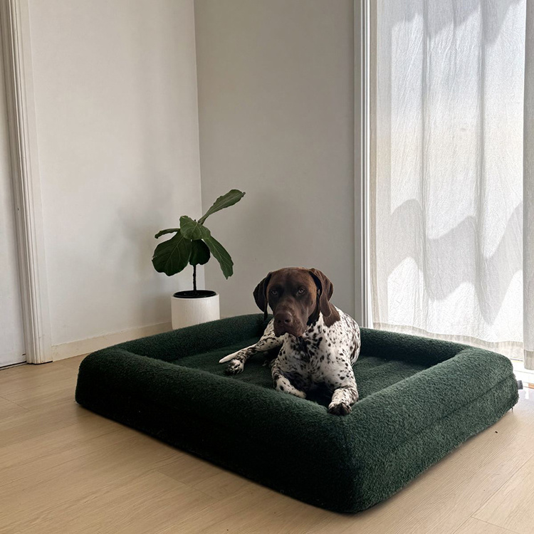 Premium Factory Wholesale Popular Boucle Foam Dog Bed Pet Orthopedic Bed with Washable Removable Cover