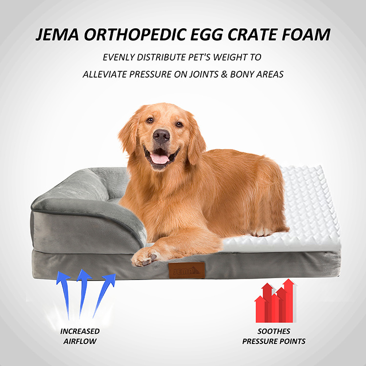 Manufacturers Wholesale Orthopedic Dog Sofa Beds Large Square Shape Waterproof Memory Foam Luxury Dog Bed