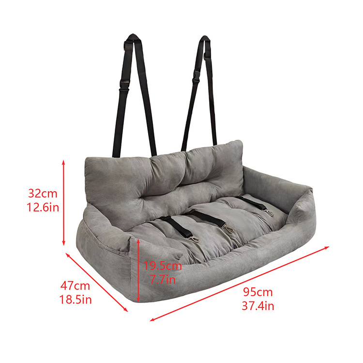 Wholesale Custom Pet Dog Car Bed Simple Design Style Soft Sturdy Safety Travel Dog Car Seat Bed