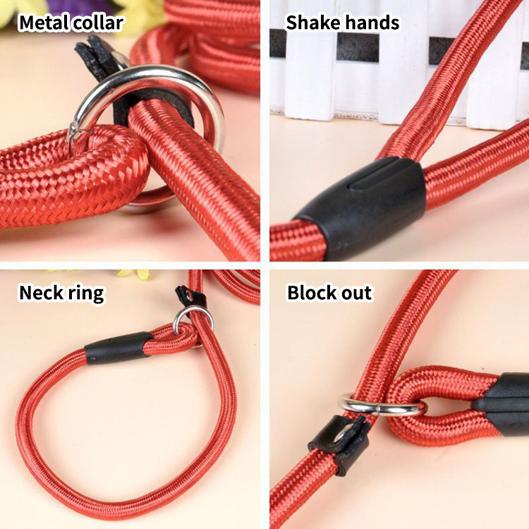 High-End Handmade Dog Leash Metal Quick Release Walking Hiking Running Strong Rope Dog Leash