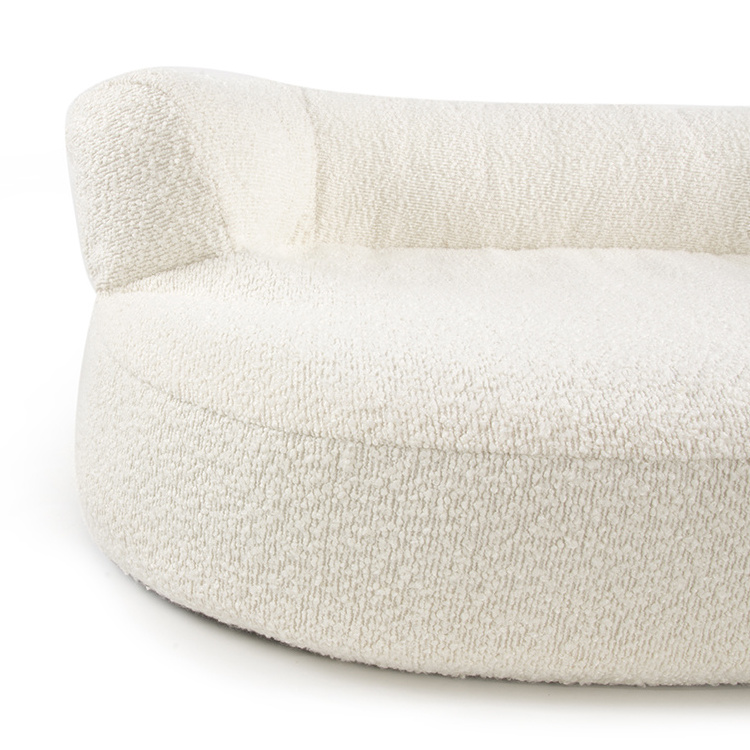 Wholesale Custom Boucle Orthopedic Dog Bed Couch Sofa Ergonomic Memory Foam Pet Bed with Shape