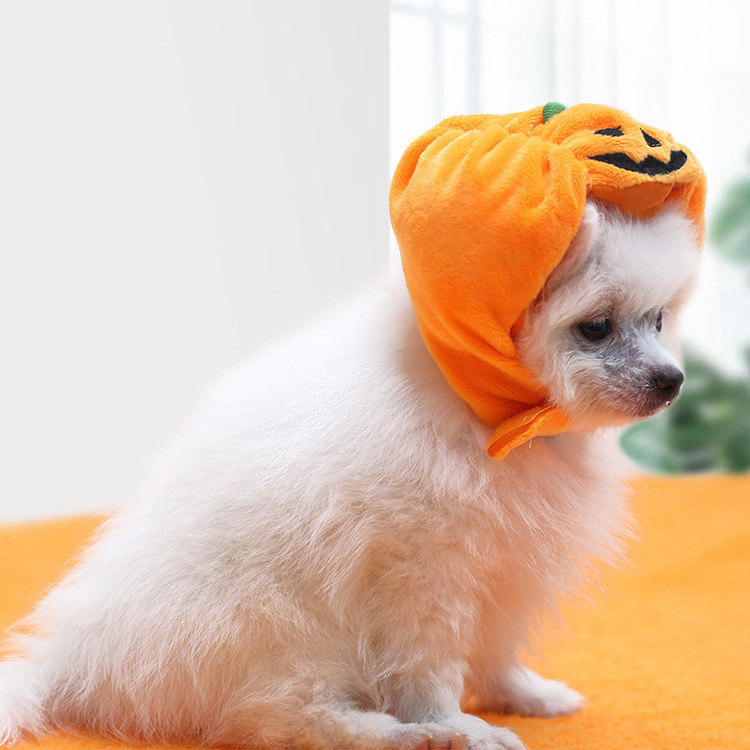 Eco Friendly Dog Hat Pet Accessories Soft Material Super Cute Lovely Pumpkin Christmas Dog Pet Hat