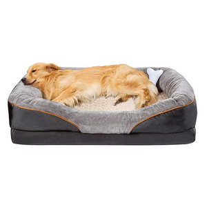 Luxury Large Dog Bed Orthopedic Memory Foam Pet Beds for Large Dogs with Removable Washable Cover