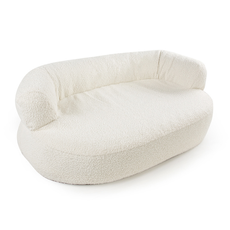 Wholesale Custom Boucle Orthopedic Dog Bed Couch Sofa Ergonomic Memory Foam Pet Bed with Shape