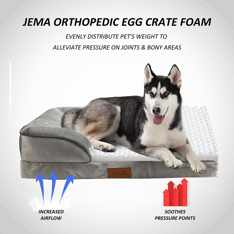 Pet Beds Waterproof Non-skid Bottom Couch Sofa Hundebett Egg Crate Memory Foam Pet Orthopedic Dog Bed