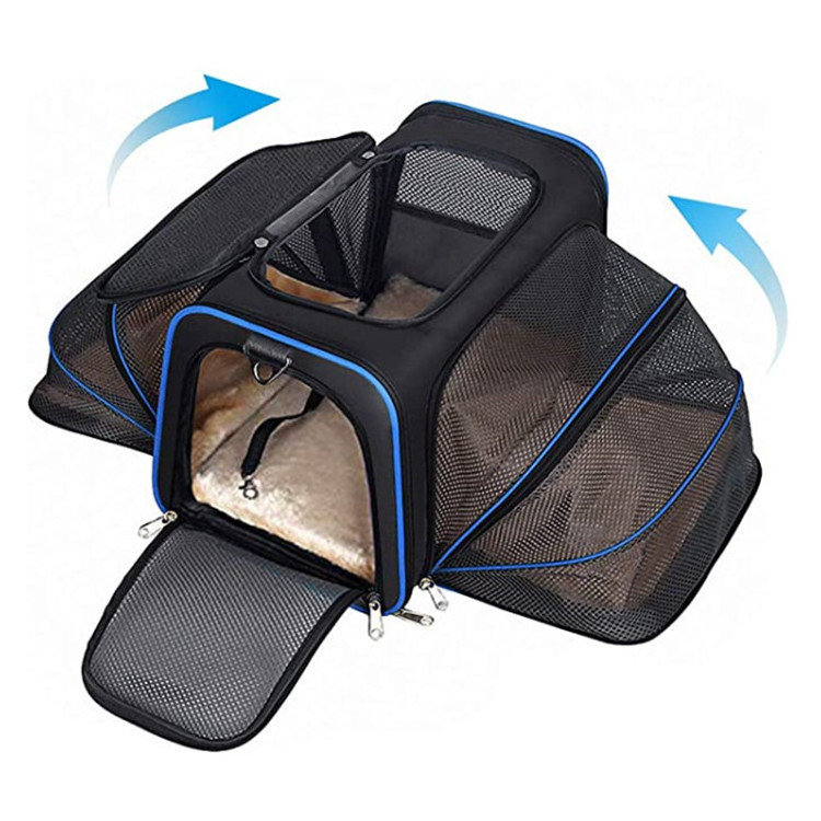 Dropshipping Luxury Portable Bag Pet Carrier for Cat Puppy Travel Outdoor Expandable Cat Carrier