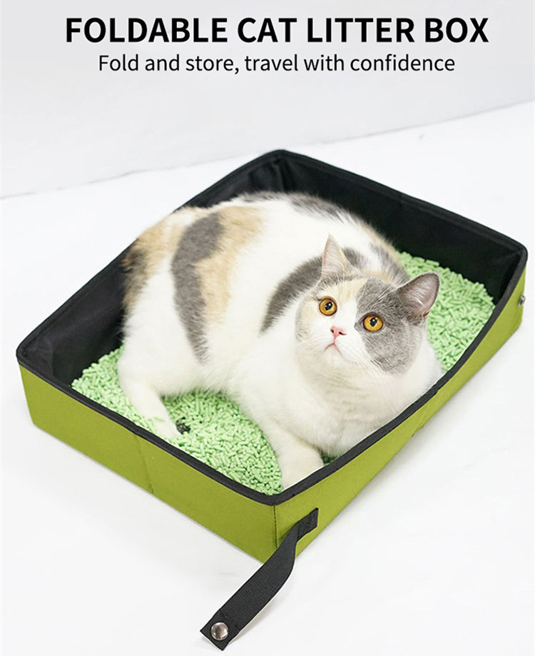 New Portable Travel Cat Litter Box Accessories Waterproof Leak-Proof Foldable Cat Litter Box