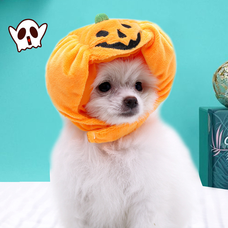 Eco Friendly Dog Hat Pet Accessories Soft Material Super Cute Lovely Pumpkin Christmas Dog Pet Hat