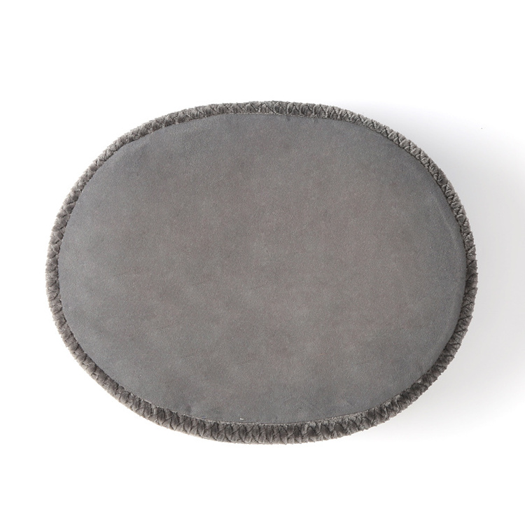 Unique Design Hot Sale Fluff Round Grey Heated Self Warming Dog Bed