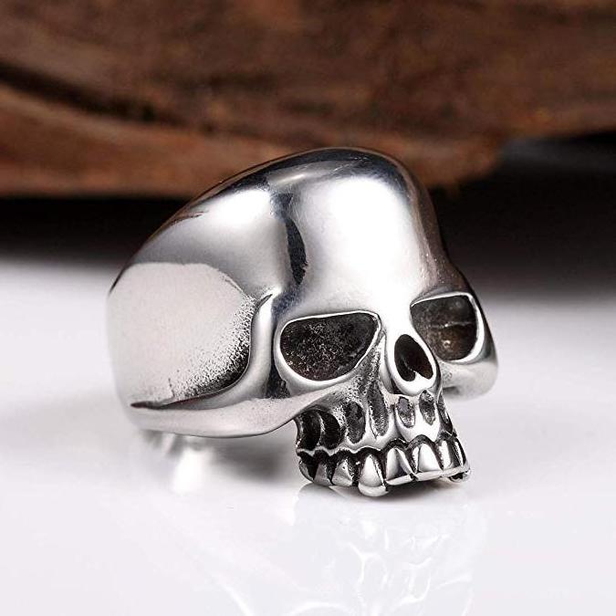 New 316L skull ring with unique personality hip-hop trend boys resizable stainless rings