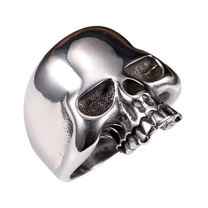 New 316L skull ring with unique personality hip-hop trend boys resizable stainless rings