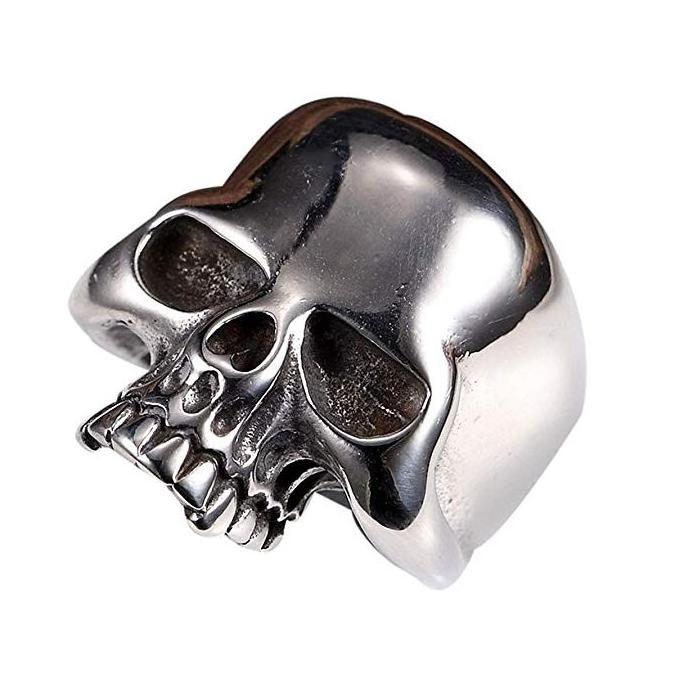 New 316L skull ring with unique personality hip-hop trend boys resizable stainless rings