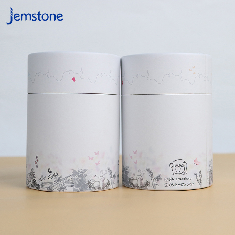 Custom Size Biodegradable Printed Round Cylinder tea bag Cookie Cake Candy Paper Tube Packaging