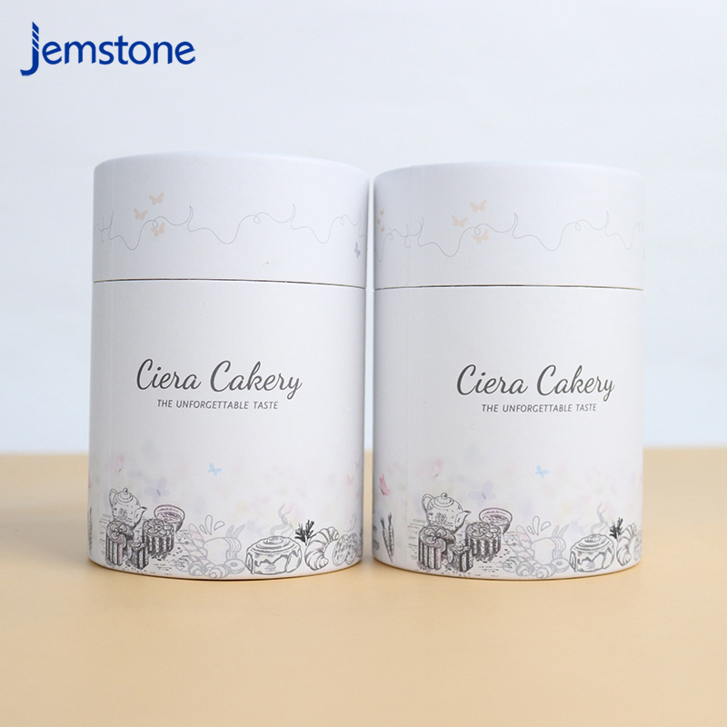 Custom Size Biodegradable Printed Round Cylinder tea bag Cookie Cake Candy Paper Tube Packaging