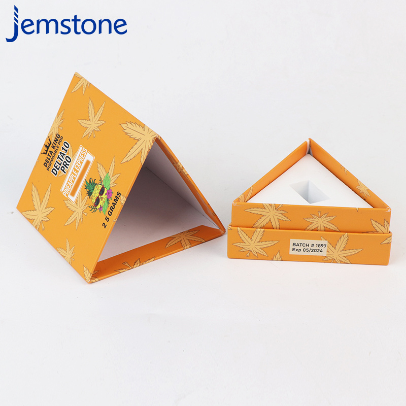 Triangular Shaped Paper Box Cosmetics Biodegradable Cardboard Box Perfume Lip Gloss Lipstick Packaging Box With Eva Foam Insert