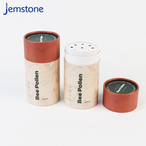 Food Grade Cardboard Cosmetic Powder Shaker Bee Pollen 400G Paper Tube Packaging With Sifter