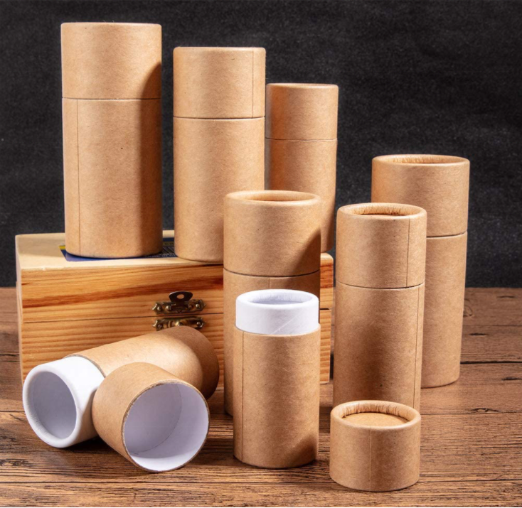 Custom Food Grade Biodegradable Round Cylinder Kraft Cardboard Paper Tube Packaging Cans