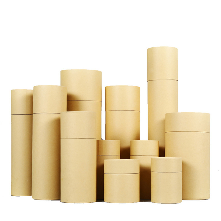 Custom Food Grade Biodegradable Round Cylinder Kraft Cardboard Paper Tube Packaging Cans