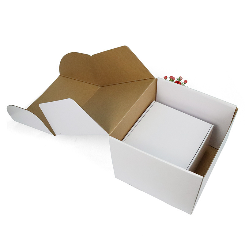 Factory Price White Tab Lock Corrugated Paper Custom Mailing Cardboard Box