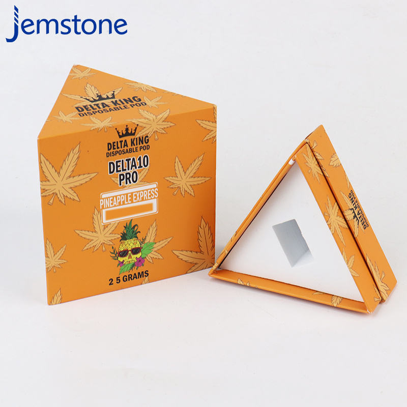 Triangular Shaped Paper Box Cosmetics Biodegradable Cardboard Box Perfume Lip Gloss Lipstick Packaging Box With Eva Foam Insert