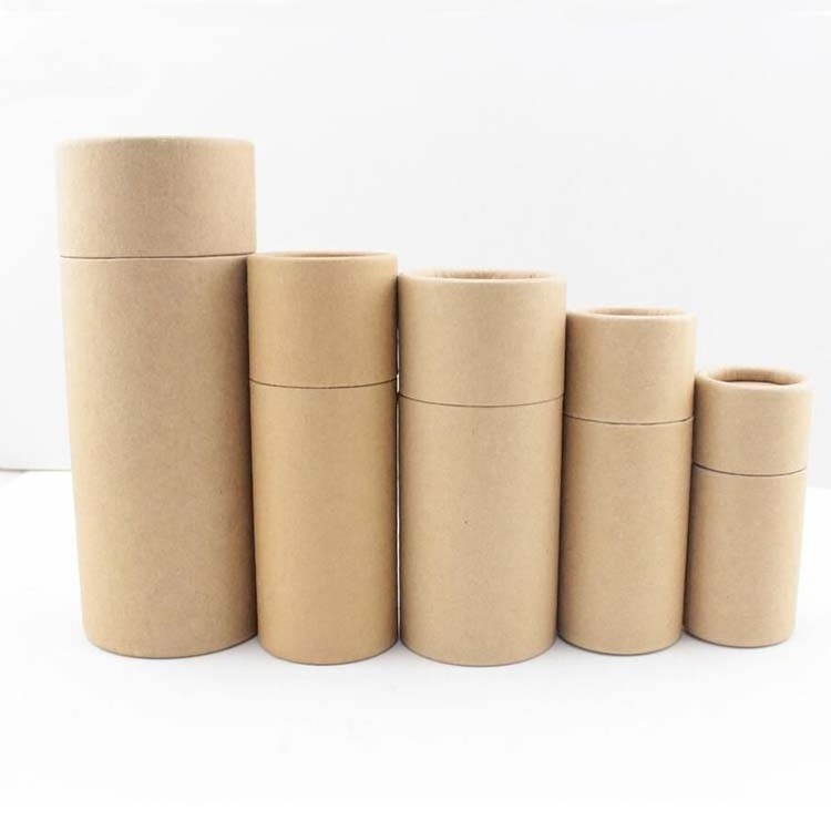 Custom Food Grade Biodegradable Round Cylinder Kraft Cardboard Paper Tube Packaging Cans