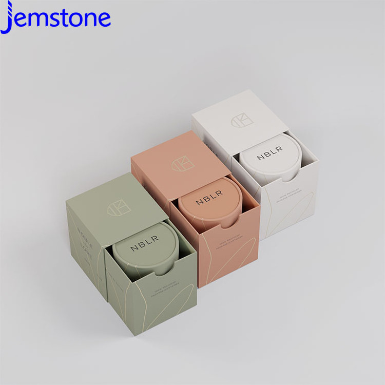 Custom Logo 2 Piece Paper Cardboard Rigid Candle Storage Gift Set Small Tube Box Candle Paper Packaging For Candles