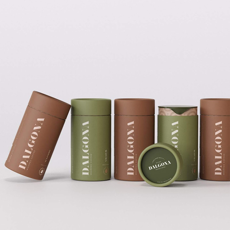 Customized Luxury Food Grade Cylinder Cardboard Tea Packaging Cans Round Paper Tube Canister For Food Packaging