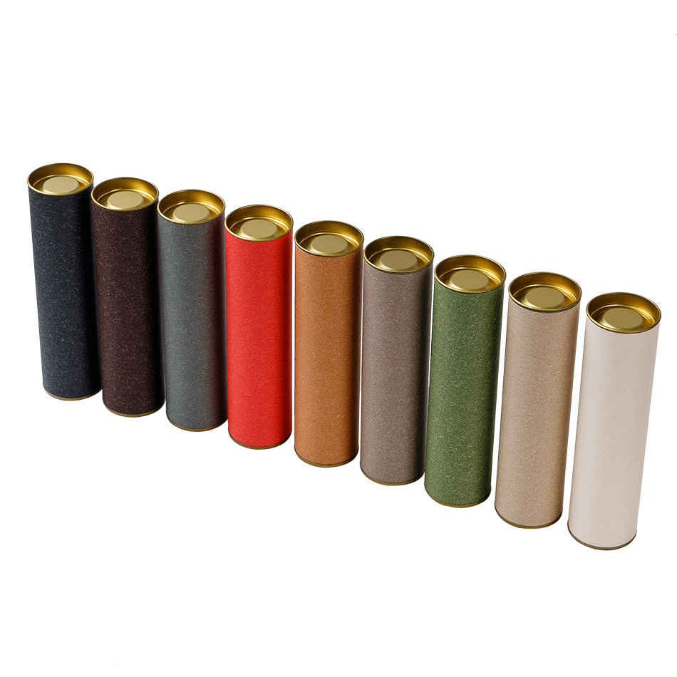 Customized Size Logo Plain Cylinder Kraft Paper Cardboard Paper Tubes Food Grade Cans Packaging