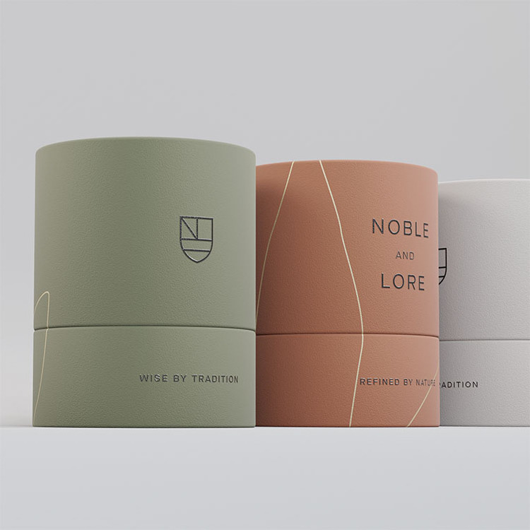 Custom Logo 2 Piece Paper Cardboard Rigid Candle Storage Gift Set Small Tube Box Candle Paper Packaging For Candles